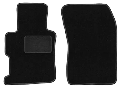 Produktbild von Velours-Fußmatten Vorne passend für Honda Civic IX (Limousine, Bj. 2011-2016) –  schwarz, passgenau, mit Befestigungen set 2 Stk. - STANDARD
