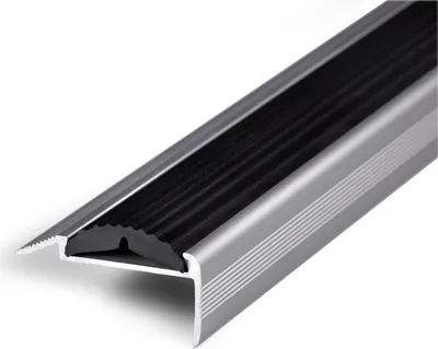 A close-up, angled view of a single stair nosing profile.