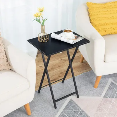 Produktbild von Beistelltisch klappbar, Tablett Tisch für Sofa und Laptop, platzsparender TV Tray