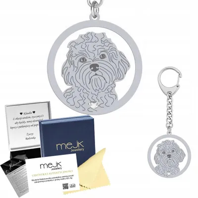 Produktbild von Mejk Jewellery Cavapoo Schlüsselanhänger Silber 925 Personalisiert