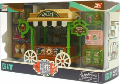 Produktbild von Food Truck Spielzeug Café - Mobile Küche auf Rädern - Rollenspiel Set mit Zubehör