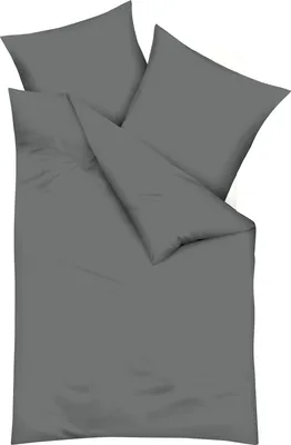 Produktbild von Kaeppel Bettwäsche Uni" anthrazit 1x 155x200 cm + 1x 80x80 cm"