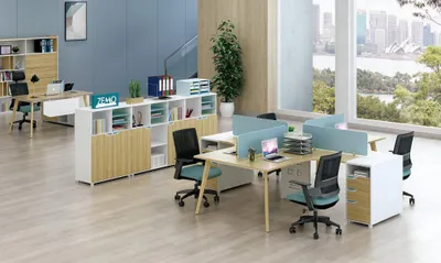Immagine prodotto di Call center 4 postazioni di lavoro Scrivania Mobili per ufficio Attrezzature Tavolo