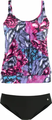 Produktbild von LASCANA Oversize-Tankini schwarz-pink Größe 38