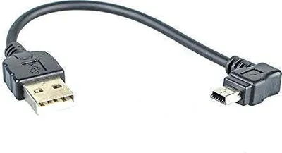 Produktbild von System-S USB 2.0 Kabel für USB-A auf USB Mini-B 5-Pin 30 cm Winkelstecker 90 Grad