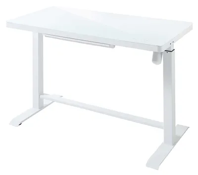 Produktbild von Schreibtisch - Weiß - Metallgestell - Glasplatte - B 120 cm - elektrisch höhenverstellbar