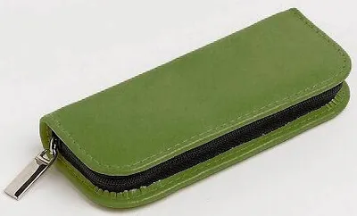 Produktbild von Hausapotheke 20 Globuli Gläser Leder (ohne Gläser) | Mini | OMEO® grün