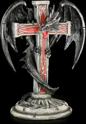 Produktbild von Große Drachen Figur an Kreuz - Mortiferos