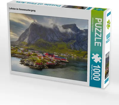 Produktbild von CALVENDO Puzzle Lofoten im Sonnenuntergang | 1000 Teile Lege-Größe 64x48cm Foto-Puzzle für glückliche Stunden