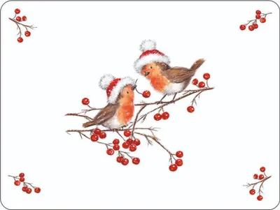 Productafbeelding van Ambiente placemat – Kerstvogeltjes