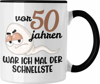 Produktbild von Trendation - 50. Geburtstag Tasse Mann Geschenk 50er Geschenkidee 50 Vater Männer Lustig Geschenke 50 Jahre Alt Mann Männer Vater (Schwarz)