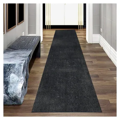 Produktbild von Teppich Läufer für Wohnzimmer und Eingangsbereich rutschfest weich in Anthrazit 80 x 300 cm
