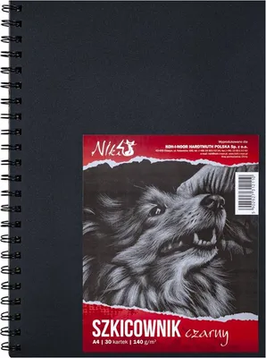 Image de Cahier de croquis à spirales noir A4 30 feuilles 140g Koh-i-noor