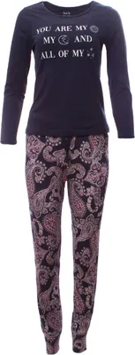 Produktbild von Damen Pyjama Schlafanzug 2-teilig mit Hose & Oberteil You are my Sun-L