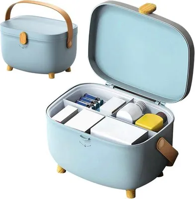 Produktbild von Famanu Medikamentenlagerung und Erste-Hilfe-Box - Doppelschichtige medizinische Organizer mit großer Kapazität