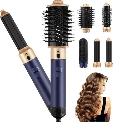 Produktbild von Haarstyling-Set – Föhnbürste – Für die Haarpflege – 5-in-1-Funktionalität – 35 x 8 x 30 cm – Schwarz