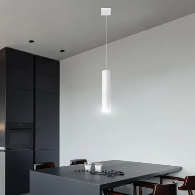 Produktbild von Pendelleuchte, Stahl, weiß, 1-Flammig, H 130 cm