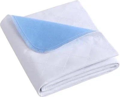 Produktbild von Famanu Inkontinenzunterlage wasserdicht - Set von 2 - 86x132 cm - Blau-Weiß