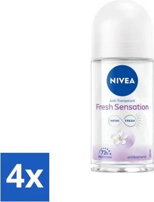 Produktbild von NIVEA - Deodorant Roller - Fresh Sensation - 72 Stunden Antitranspirant - 50 ml - Vorteilspack - 4 Stücke