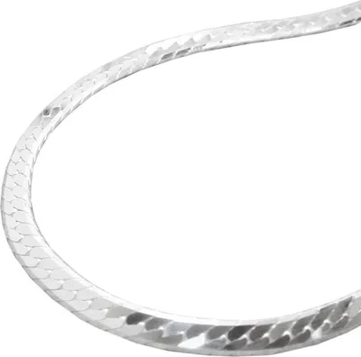 Produktbild von Kette 3mm Panzer flach gedrückt glänzend diamantiert Silber 925 45cm silber 3x0,5mm