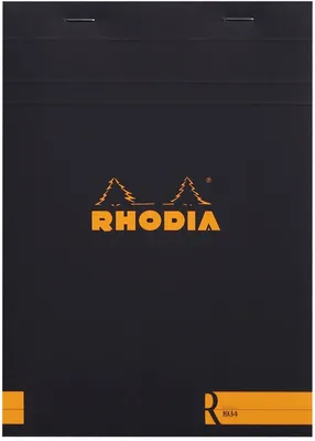 Produktbild von Rhodia N°16, Einfarbig, Schwarz, A5, 70 Blätter, 90 g/m², Liniertes Papier