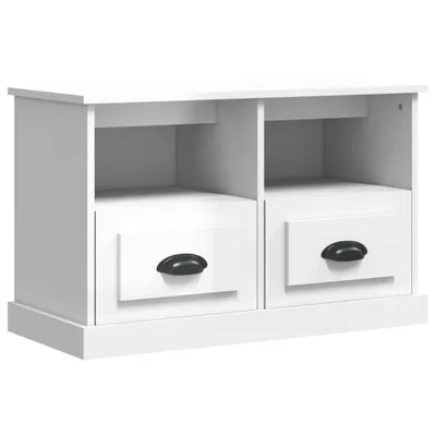 Obrázek produktu pro vidaXL TV skříňka vysoký lesk bílá 80x35x50 cm Dřevěný materiál