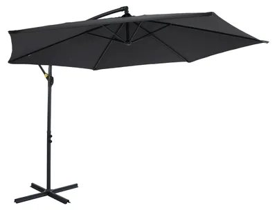 Produktbild von AXI Dion Ampelschirm Rund Ø 300 cm in Anthraziet/Grau | Sonnenschirm für Garten / Terrasse mit Pulverbeschichtetes Gestell | Inkl. Kreuzfuß | Kippbar