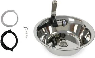 Image de Évier en inox Camping Lave-mains intégré 32 cm Camping-car Bulli Van T5