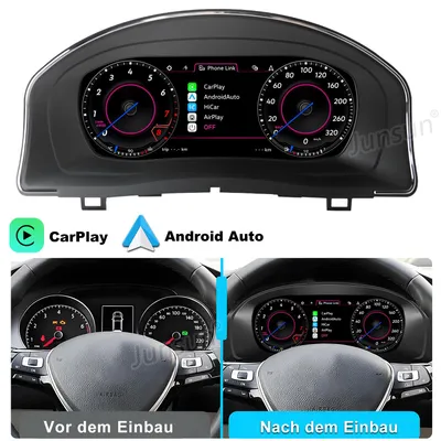 Produktbild von 10.25 Zoll Digitales Cockpit Kombiinstrument für VW Golf 5 (2003-2008) - Tachometer mit CarPlay, Android Auto & Lenkradsteuerung
