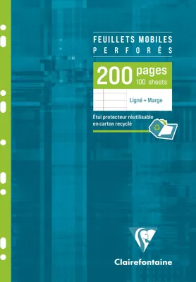 Produktbild von Clairefontaine 5x Pkg 100 Bl Ringbucheinlagen, A4, 90g, weiß, liniert Rand 1756C