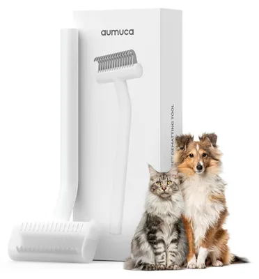 Produktbild von Katzen- und Hundebürste für Langhaar mit Unterwollekamm, Massage und Epidermisschutz