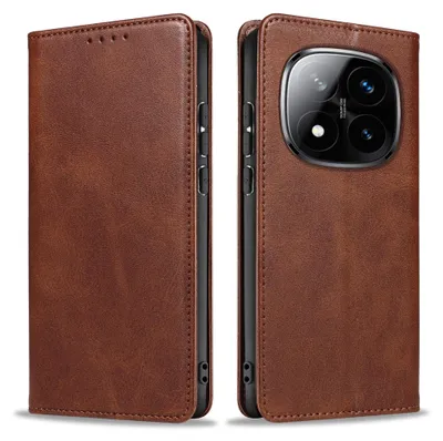 Produktbild von Handyhülle für Xiaomi Redmi Note 14 Pro+ 5G Kunstleder Flip Cover Hülle Klapphülle Case Kartenfach Farbe: Dunkelbraun