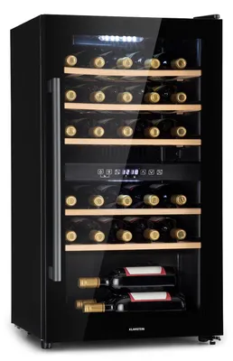 Zdjęcie produktu dla KlarsteinBarossa 29 Duo, chłodziarka do wina, 29 butelek, 80 l, 2 strefy, sterowanie przyciskami
