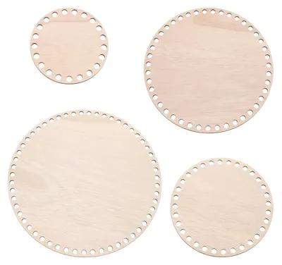 Produktbild von Omgoods – Set mit 4 gehäkelten Untersetzern, Durchmesser: 10/15/20 cm