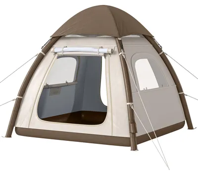 Produktbild von Aufblasbares Zelt 3 Personen Schneller Aufbau Outdoor Camping Zelt mit Luftpumpe Meshfenster abnehmbar Dach