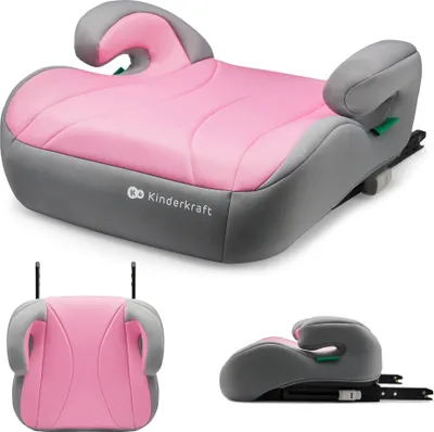 Produktbild von Kinderkraft I-BOOST i-Size - Sitzerhöhung 135-150 cm - R129 Norm - ISOFIX - Ergonomisch - Weicher Schaumstoff - Abnehmbarer Bezug - Rosa