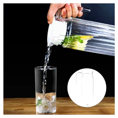 Produktbild von Kunststoffkrug, 500 ml transparente Saftflasche mit Deckel