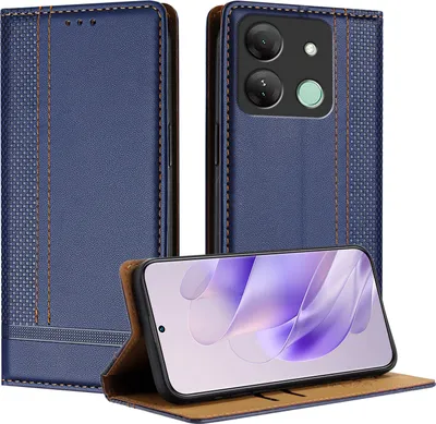 Produktbild von Handyhülle für Infinix Smart 7 HD Leder Flip Klappbare Schutzhülle mit Standfunktion Blau
