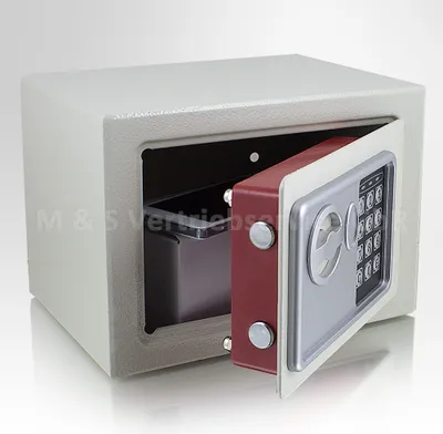 Produktbild von Bituxx Minisafe mit elektronischem Zahlenschloss Mini Tresor Wandtresor Wandsafe Safe 230x170x170mm 3mm Stärke Lichtgrau MS-12361