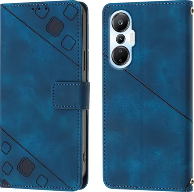 Produktbild von Hülle für Infinix Hot 20S / 20Pro X6827 Prägung Flip Leder Brieftasche Schutzhülle mit Ständer Blau