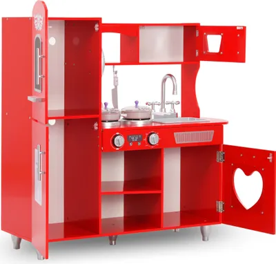Produktbild von vidaXL Spielküche Kinder MDF 84x31x89 cm Rot