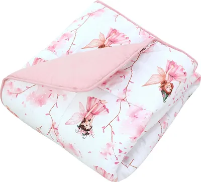 Produktbild von TupTam Baby Spielmatte Kinder Große Spieldecke Gepolstert XXL Krabbeldecke 120 x 120 cm Babyzimmer Schlafteppich, Farbe: Fee Rosa