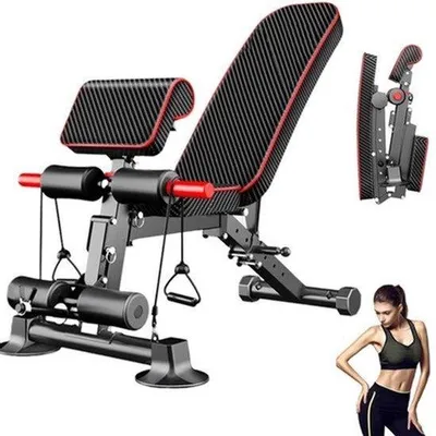 Zdjęcie produktu dla Ławka do ćwiczeń z obciążeniem - składana - czarna - 17,2 kg - stalowa - do treningu siłowego - ławka fitness