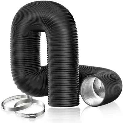 Produktbild von PolkaHome® Abluftschlauch für mobile Klimaanlage, Trockner, Abluftventilator und Dunstabzugshaube - Aluminiumrohr mit PVC-Beschichtung, 100