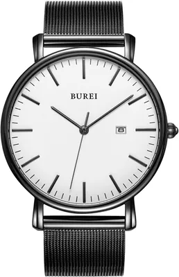 Produktbild von Stilvolle Herrenarmbanduhren, minimalistisch, ultraflach, großes Zifferblatt und Datum, Edelstahlarmband