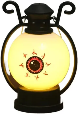 Produktbild von Mini Halloween Laterne LED, tragbare Kürbisleuchte, warmweiß, 12,6 cm