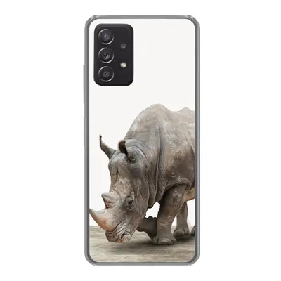Produktbild von MuchoWow® Handyhülle Schutzhülle Hülle für Samsung galaxy a73 Nashorn - Jungen - Wildtiere - Kinder - Mädchen - Tiere Silikon Softcase Handy Hülle - Handyhülle