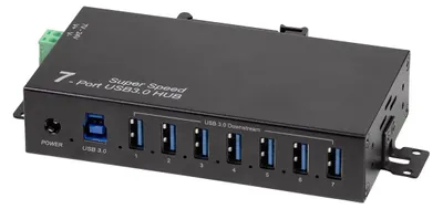 Zdjęcie produktu dla LogiLink UA0444 LogiLink USB 3.0 przemysłowy hub, 7 portów, czarny