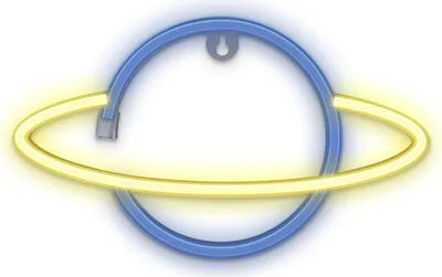 Immagine prodotto di Insegna LED de Neon con batteria / Luce LED USB Insegna luminosa per la casa Luce notturna Saturn - giallo/blu