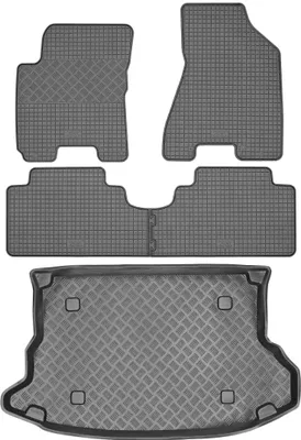Immagine prodotto di Hyundai Tucson I SUV (2004-2010) - KIT: Tappetini in gomma per l'abitacolo + Tappetino per il bagagliaio